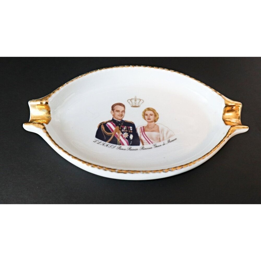 Vintage Limoges France Grace Kelly and Prince Rainier III of Monaco Porcelain